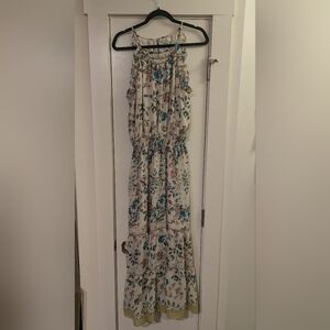 Max Studio Georgette Mock Neck Floral Maxi Dress XL